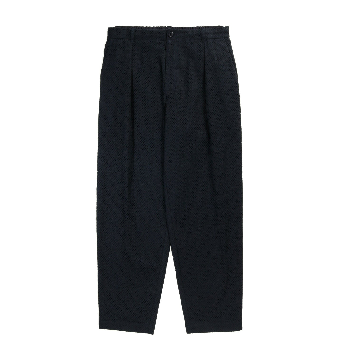 BLUE BLUE JAPAN MEYER LACE TUCKED STRAIGHT PANTS DARK NAVY