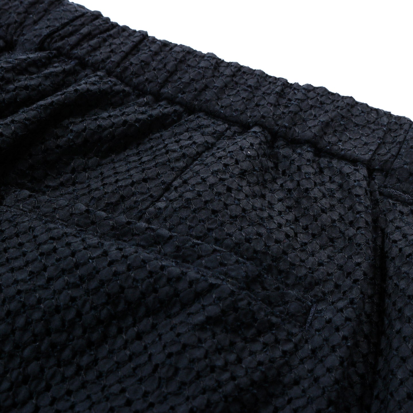 BLUE BLUE JAPAN MEYER LACE TUCKED STRAIGHT PANTS DARK NAVY