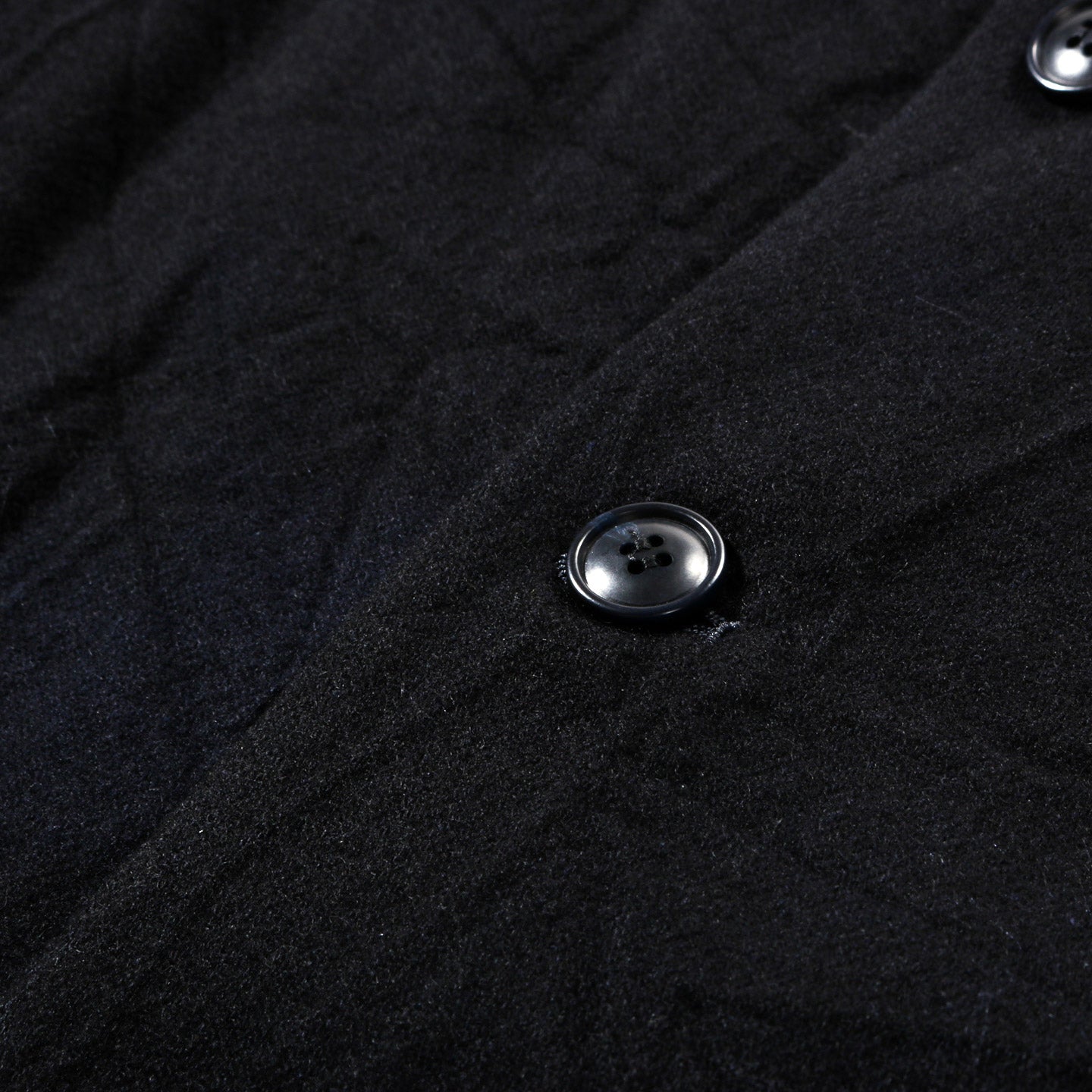 BLUE BLUE JAPAN SPECKLED DYED WOOL STAND UP COLLAR JACKET DARK NAVY