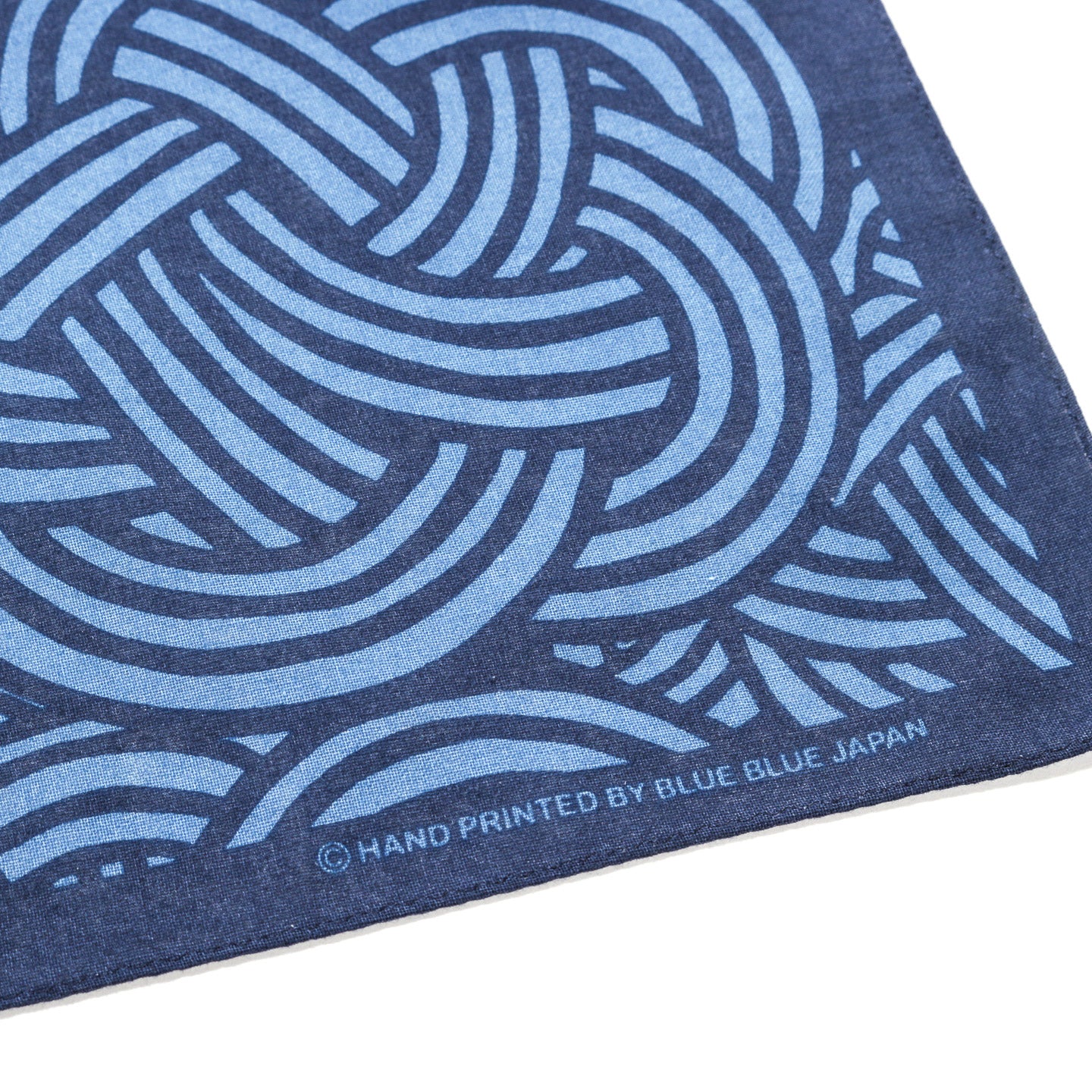 BLUE BLUE JAPAN MIZUHIKI PATTERENED BANDANA DARK NAVY