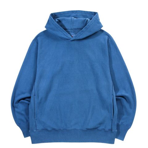 BLUE BLUE JAPAN HAND DYED INDIGO HOODED SWEATSHIRT BLUE