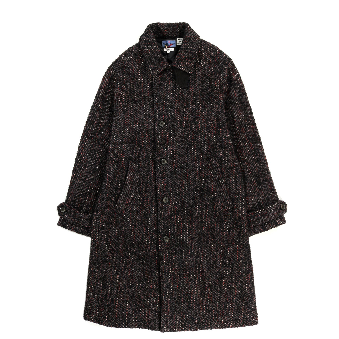 BLUE BLUE JAPAN CITY LIGHTS ROVING TWEED COAT BLACK