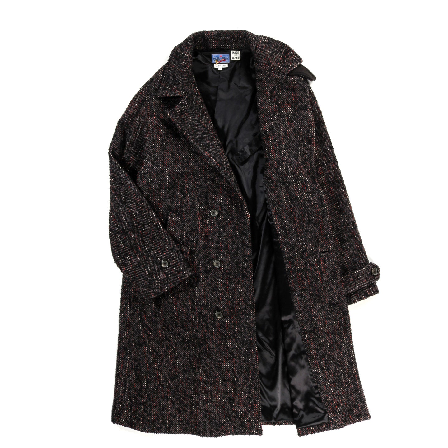 BLUE BLUE JAPAN CITY LIGHTS ROVING TWEED COAT BLACK