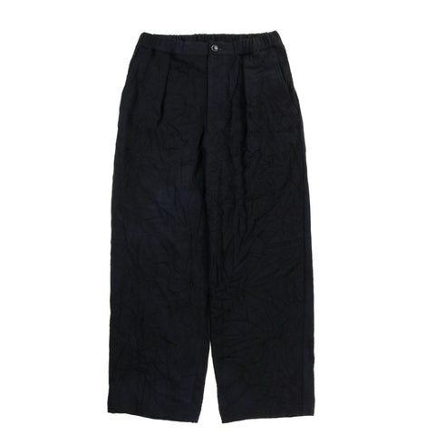 BLUE BLUE JAPAN SPECKLED DYED WOOL DRAWSTRING PANTS DARK NAVY