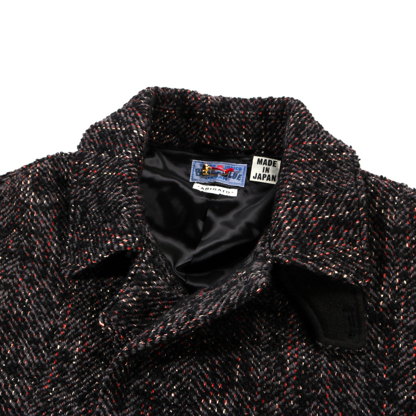 BLUE BLUE JAPAN CITY LIGHTS ROVING TWEED COAT BLACK