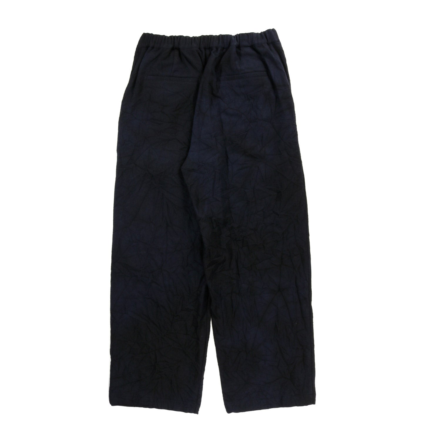 BLUE BLUE JAPAN SPECKLED DYED WOOL DRAWSTRING PANTS DARK NAVY