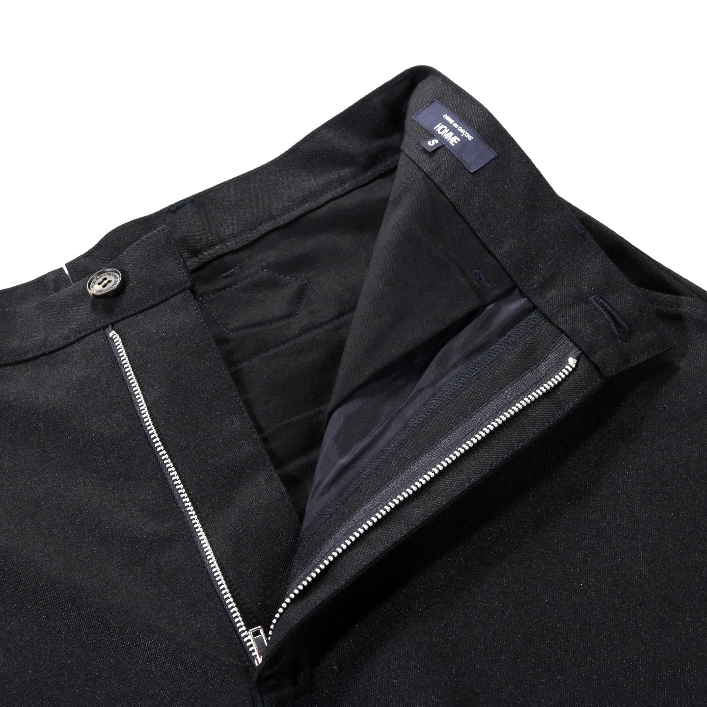 COMME DES GARCONS HOMME P002 WIDE WOOL TROUSER DARK NAVY