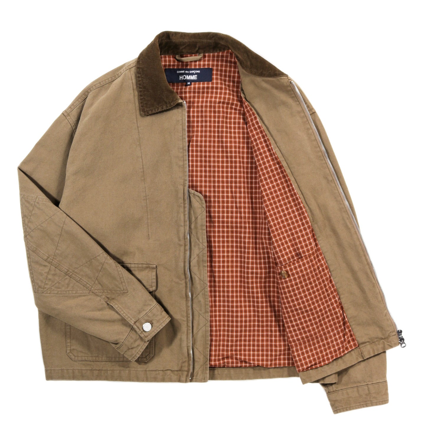 COMME DES GARCONS HOMME J016 WASHED CANVAS WORK JACKET BEIGE