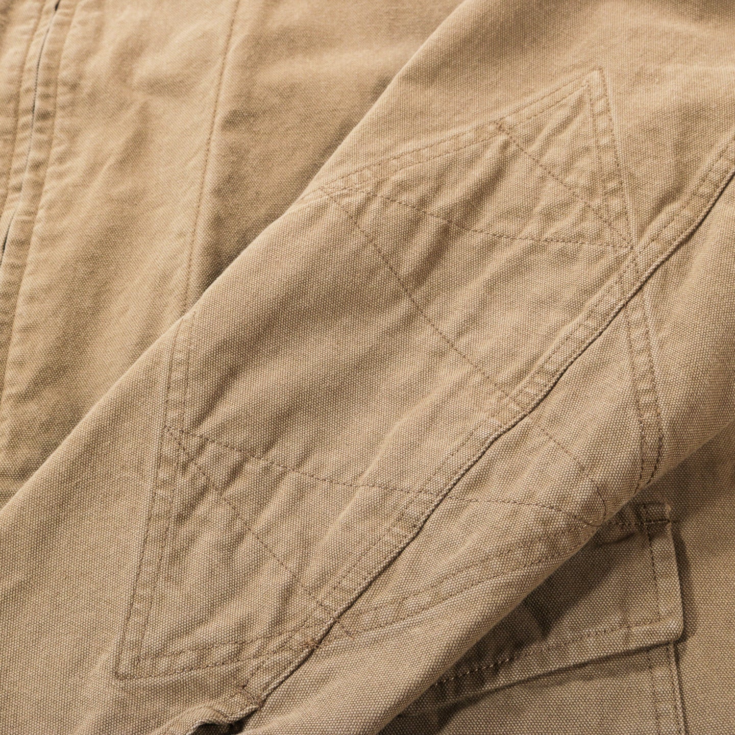 COMME DES GARCONS HOMME J016 WASHED CANVAS WORK JACKET BEIGE
