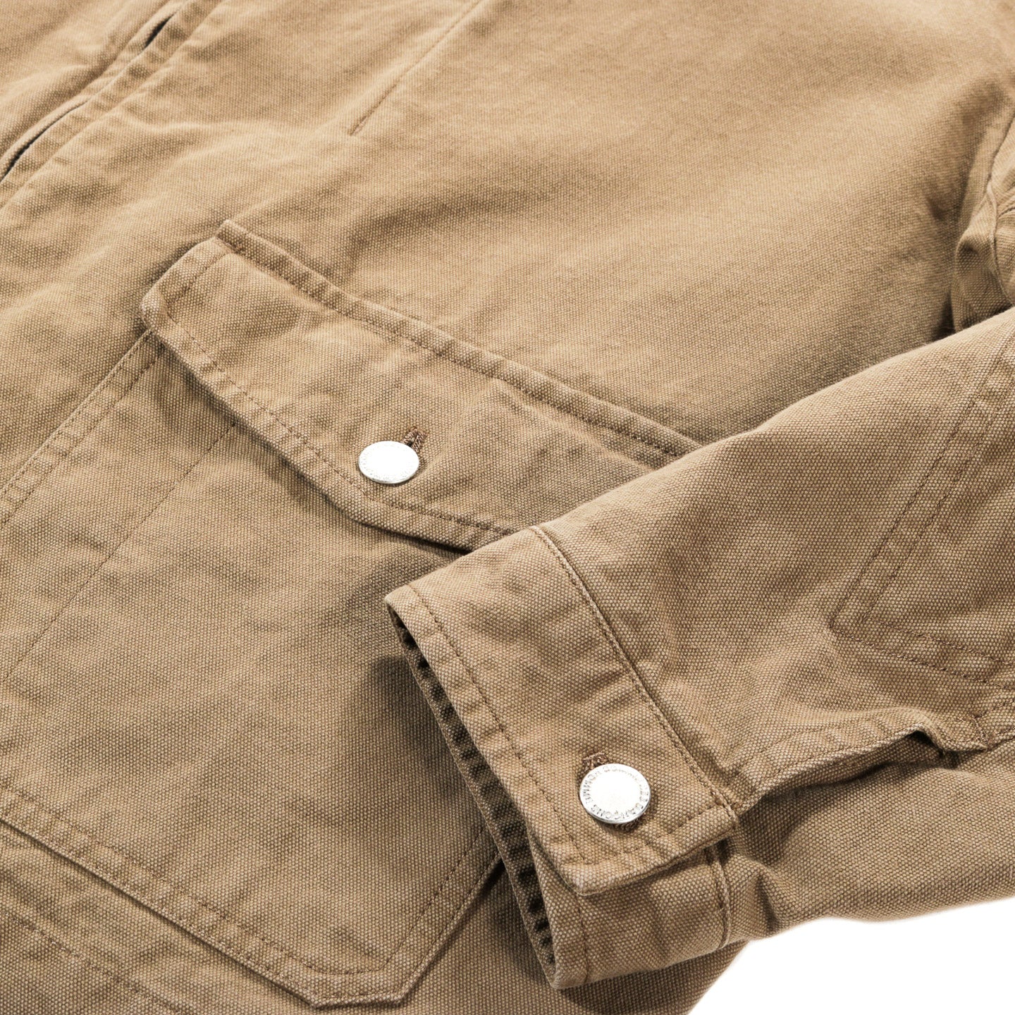 COMME DES GARCONS HOMME J016 WASHED CANVAS WORK JACKET BEIGE