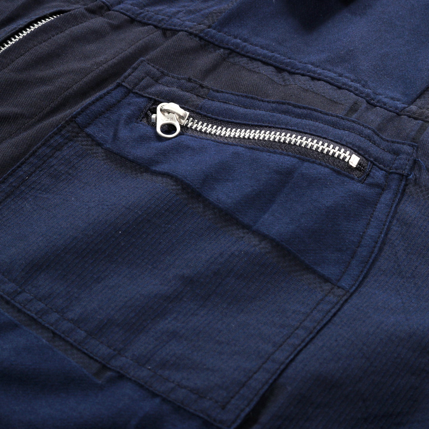 COMME DES GARCONS HOMME J018 PATCHWORK JACQUARD ZIP JACKET NAVY