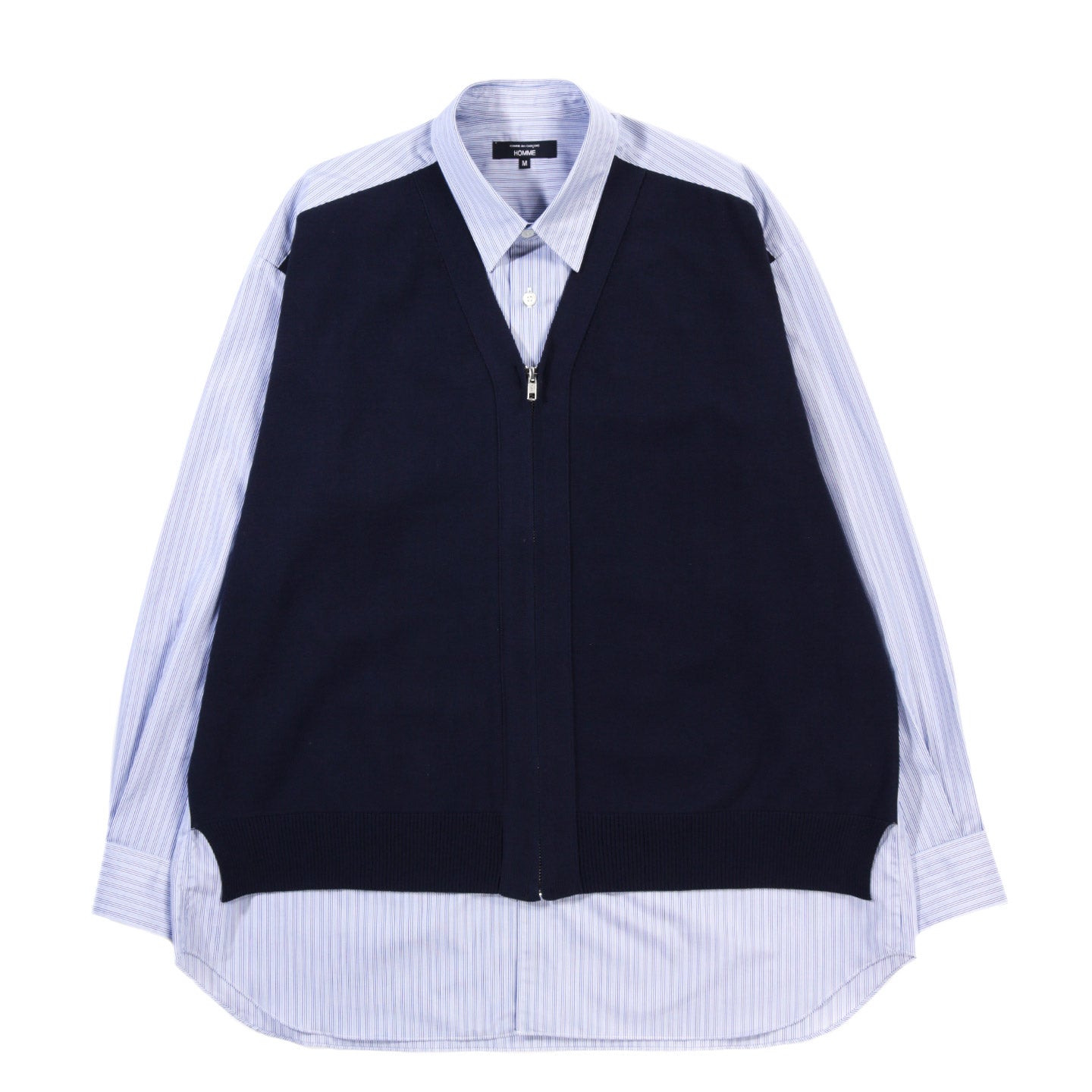 COMME DES GARCONS HOMME B010 LAYERED SHIRT WHITE / SAX / NAVY X NAVY