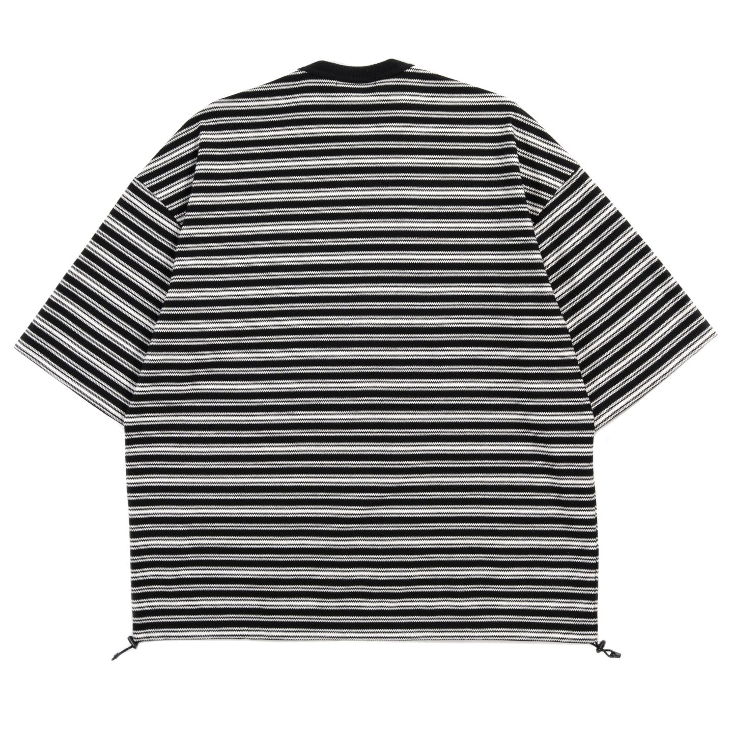 COMME DES GARCONS HOMME T018 COTTON RASCHEL STRIPE SHORTSLEEVE PULLOVER BLACK