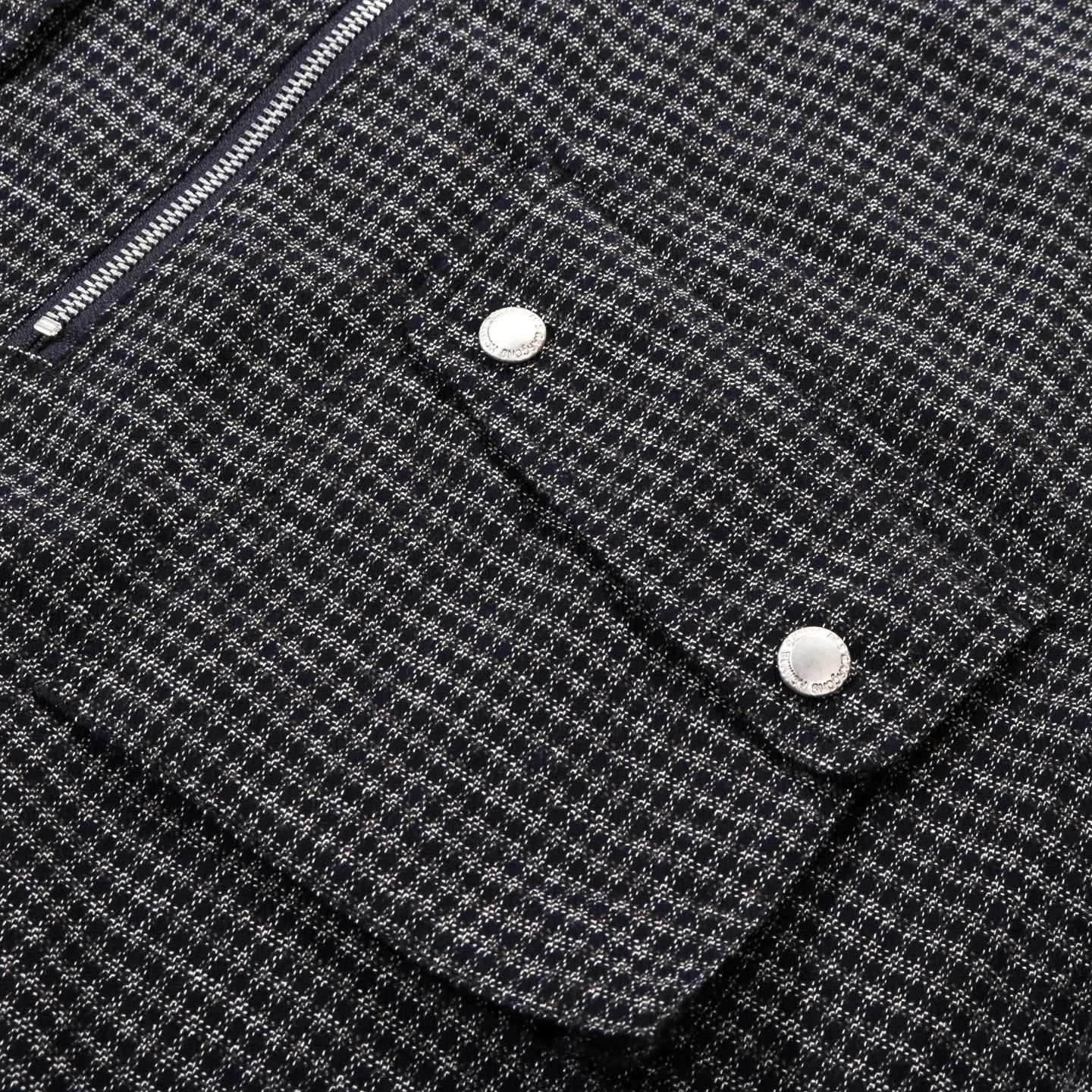 COMME DES GARCONS HOMME B024 BRUSHED COTTON HALF-ZIP SHIRT NAVY