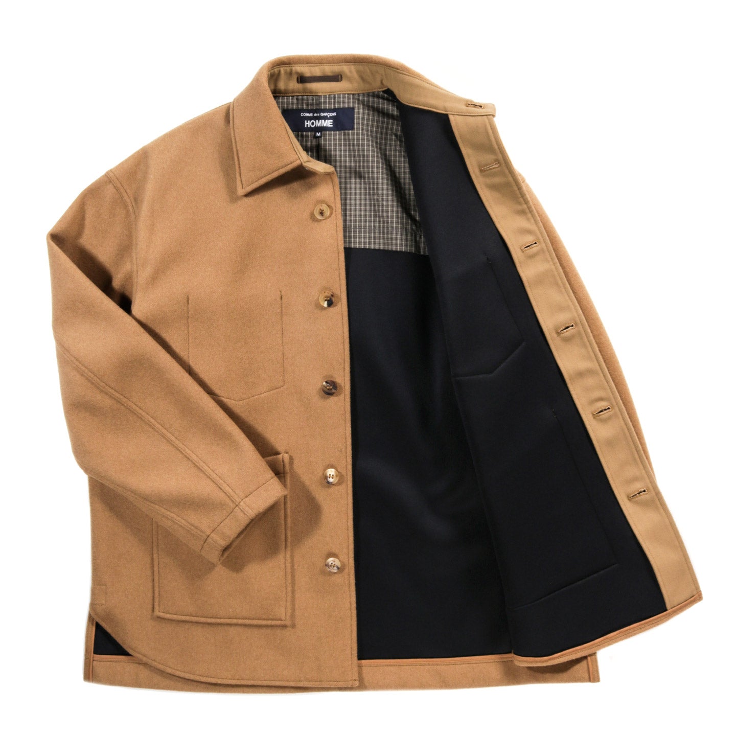 COMME DES GARCONS HOMME J023 BONDED WOOL JACKET CAMEL