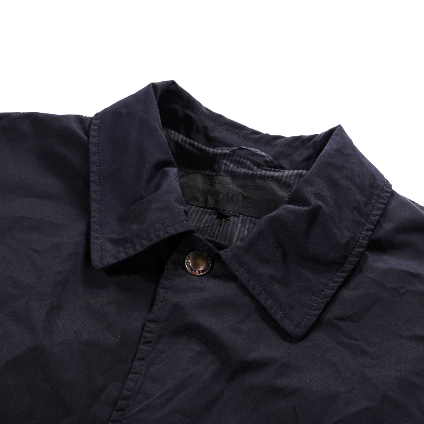 COMME DES GARCONS HOMME C003 POLY OXFORD COAT NAVY