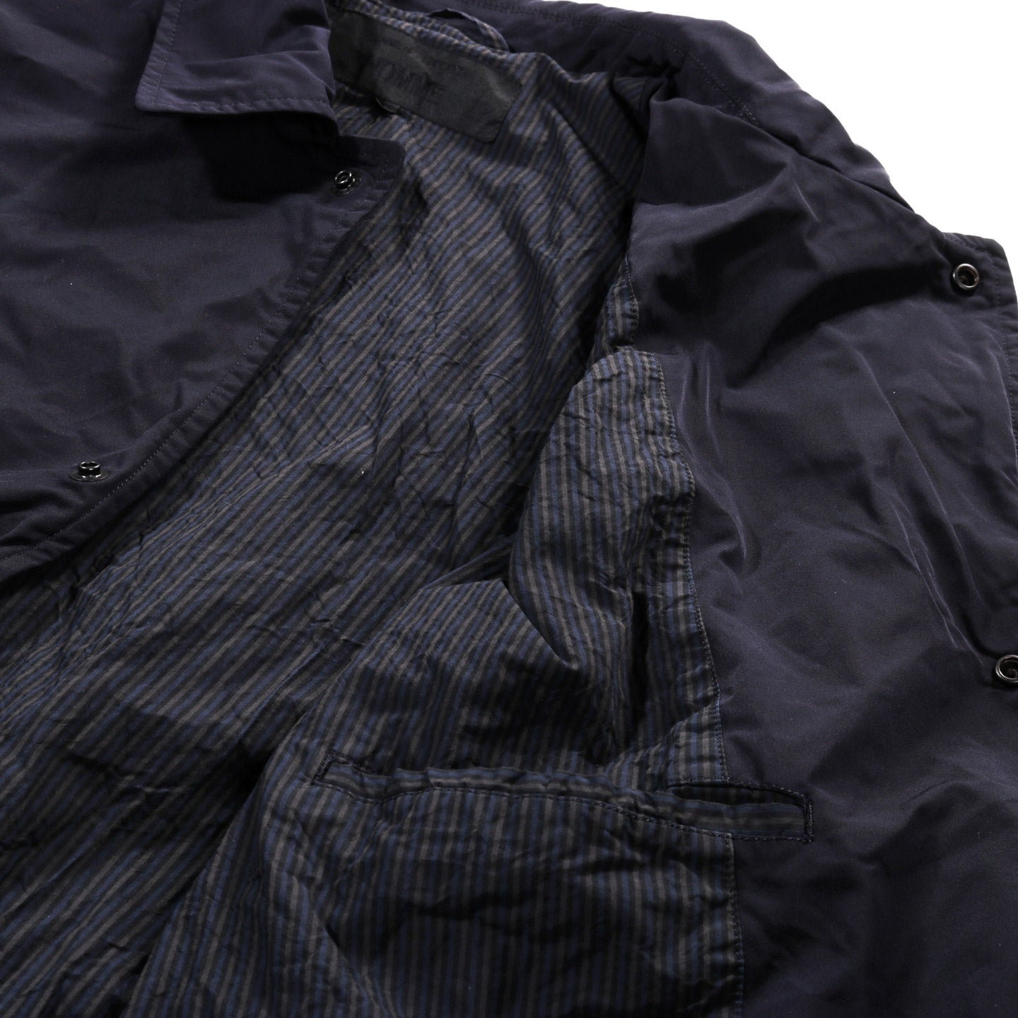 COMME DES GARCONS HOMME C003 POLY OXFORD COAT NAVY