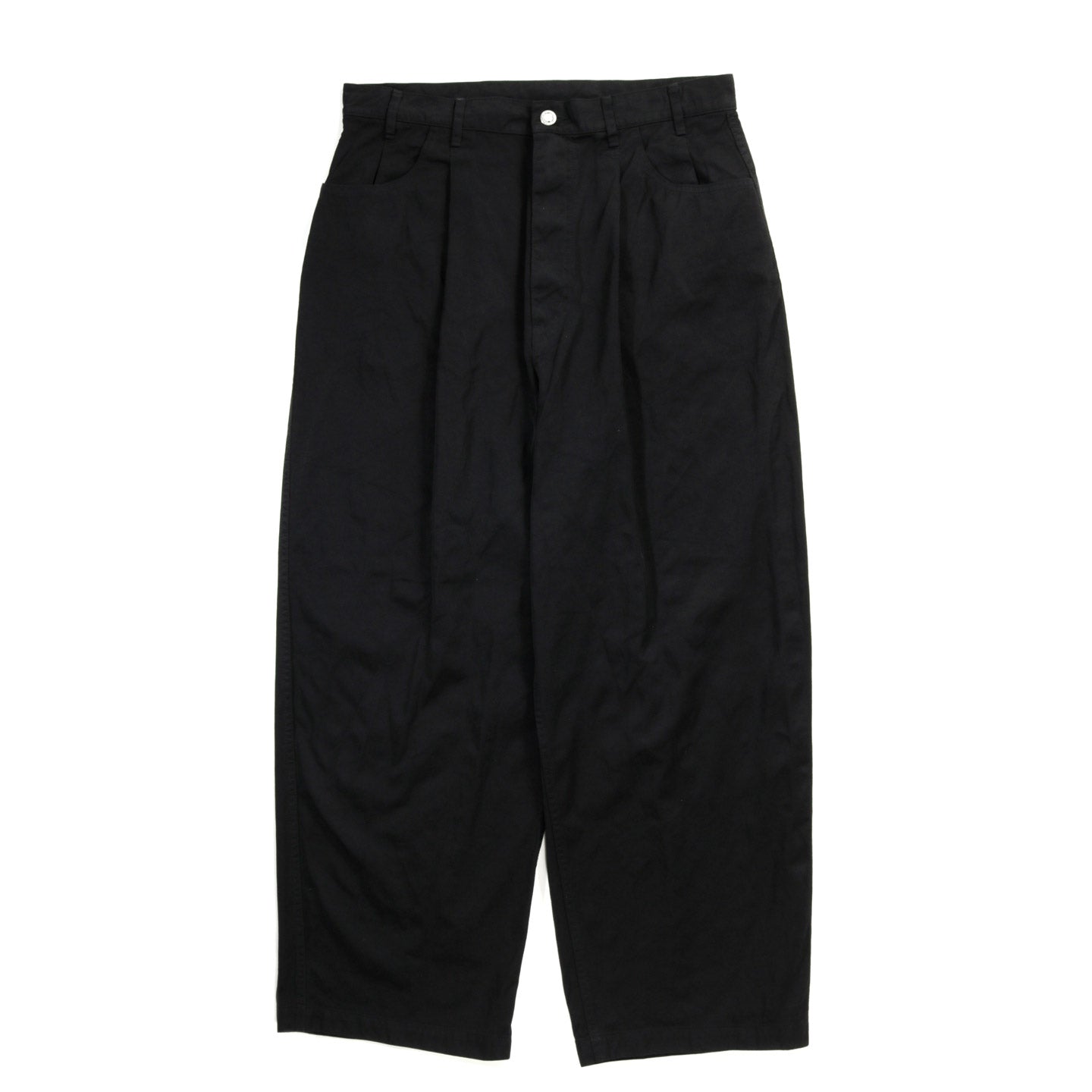 COMME DES GARCONS HOMME P017 NYLON PLEATED PANT BLACK