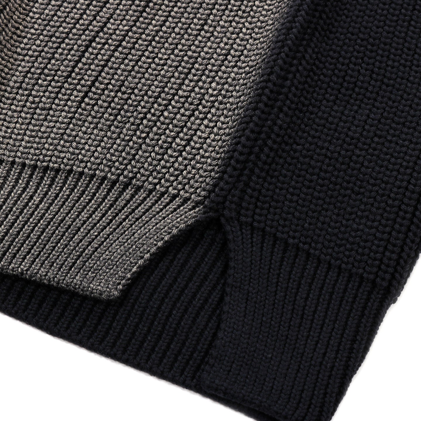 COMME DES GARCONS HOMME N001 WORSTED WOOL RIB KNIT SWEATER NAVY