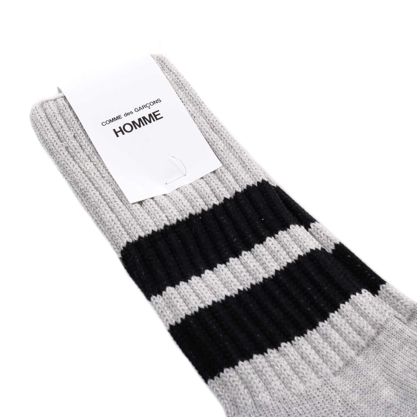 COMME DES GARCONS HOMME K501 LOW GAUGE PILE SOCKS HEATHER GRAY X BLACK