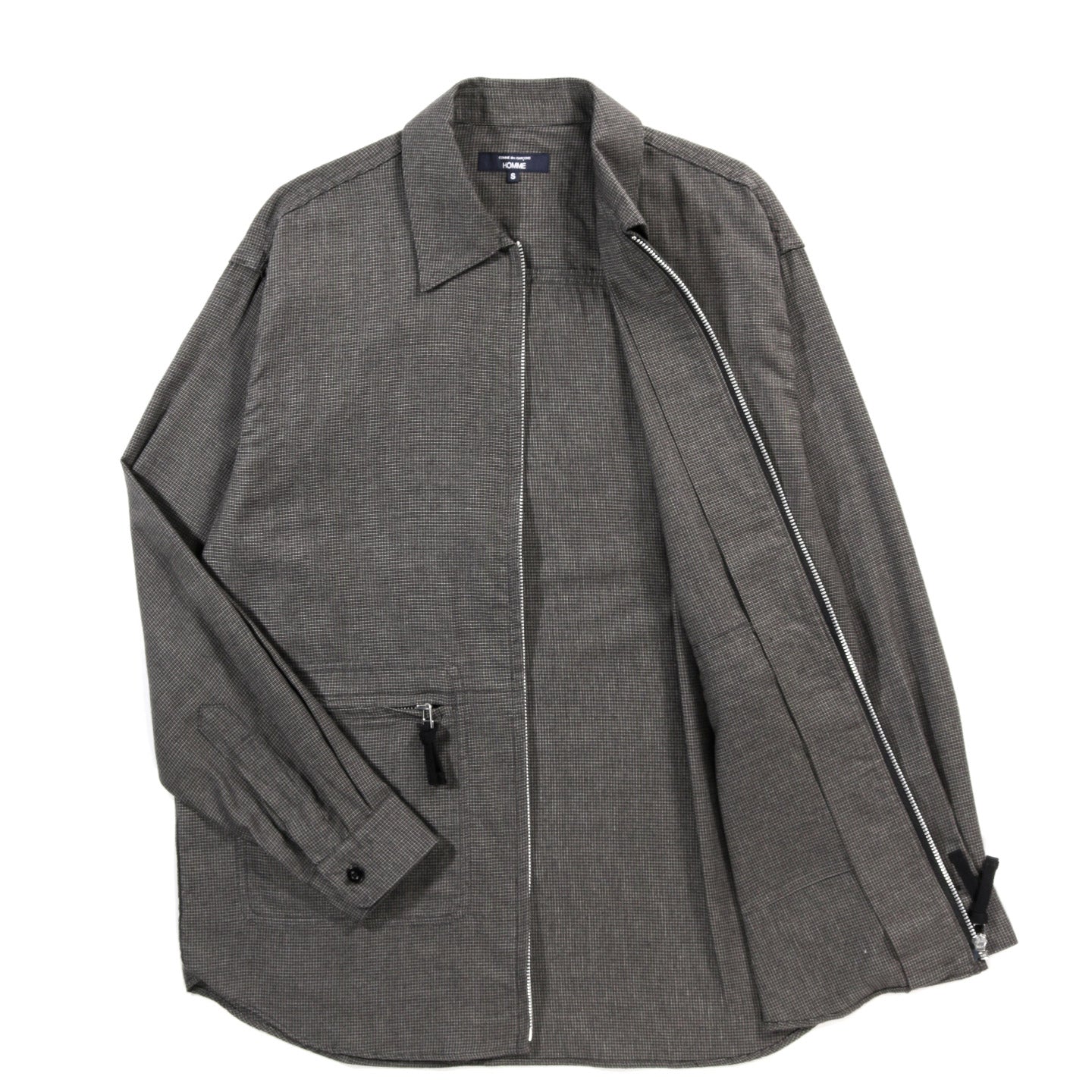 COMME DES GARCONS HOMME B023 ZIP SHIRT GREY