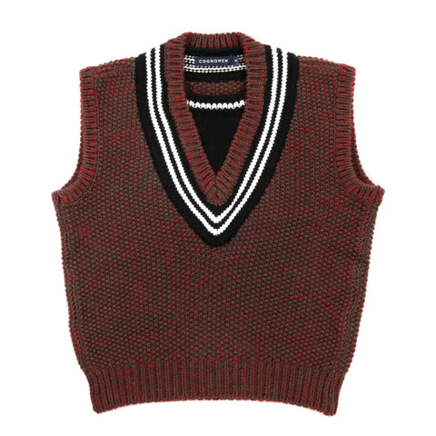 COGNOMEN LAYERED KNIT VEST BROWN