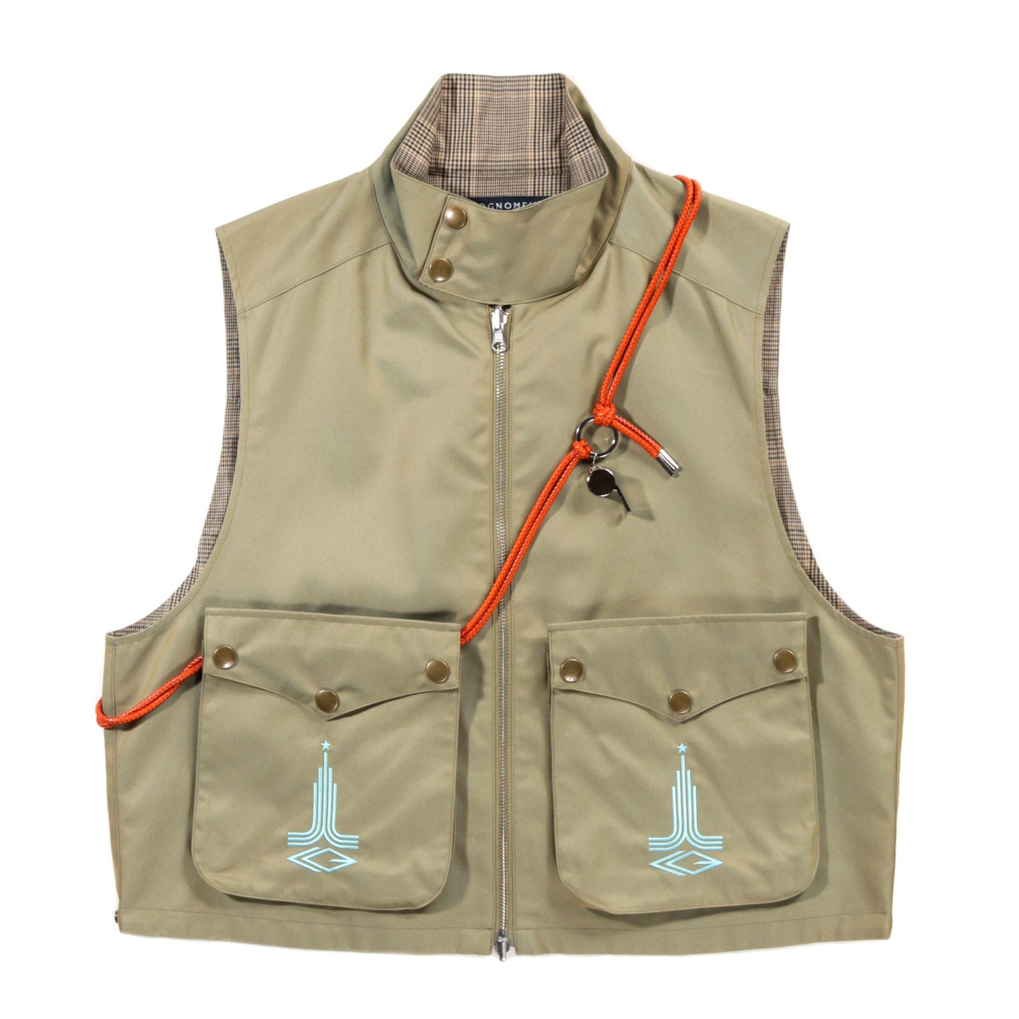 COGNOMEN REVERSIBLE HARRINGTON VEST BEIGE