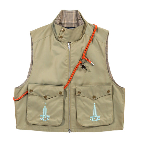 COGNOMEN REVERSIBLE HARRINGTON VEST BEIGE