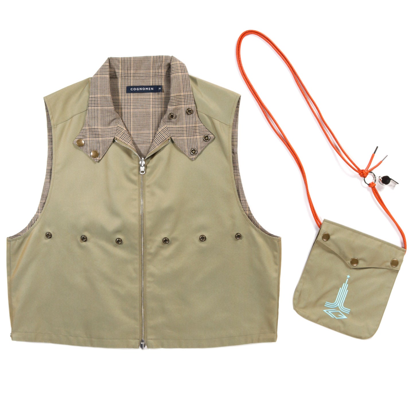 COGNOMEN REVERSIBLE HARRINGTON VEST BEIGE