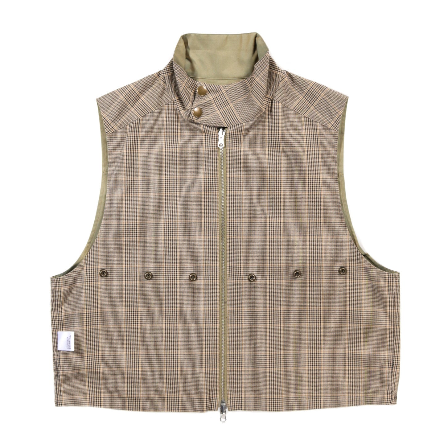 COGNOMEN REVERSIBLE HARRINGTON VEST BEIGE