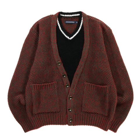 COGNOMEN LAYERED KNIT CARDIGAN BROWN