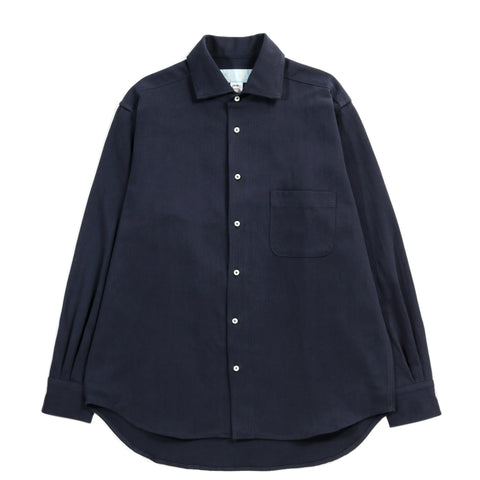 CSILLAG HEAVY COTTON / LINEN OVER-SHIRT NAVY