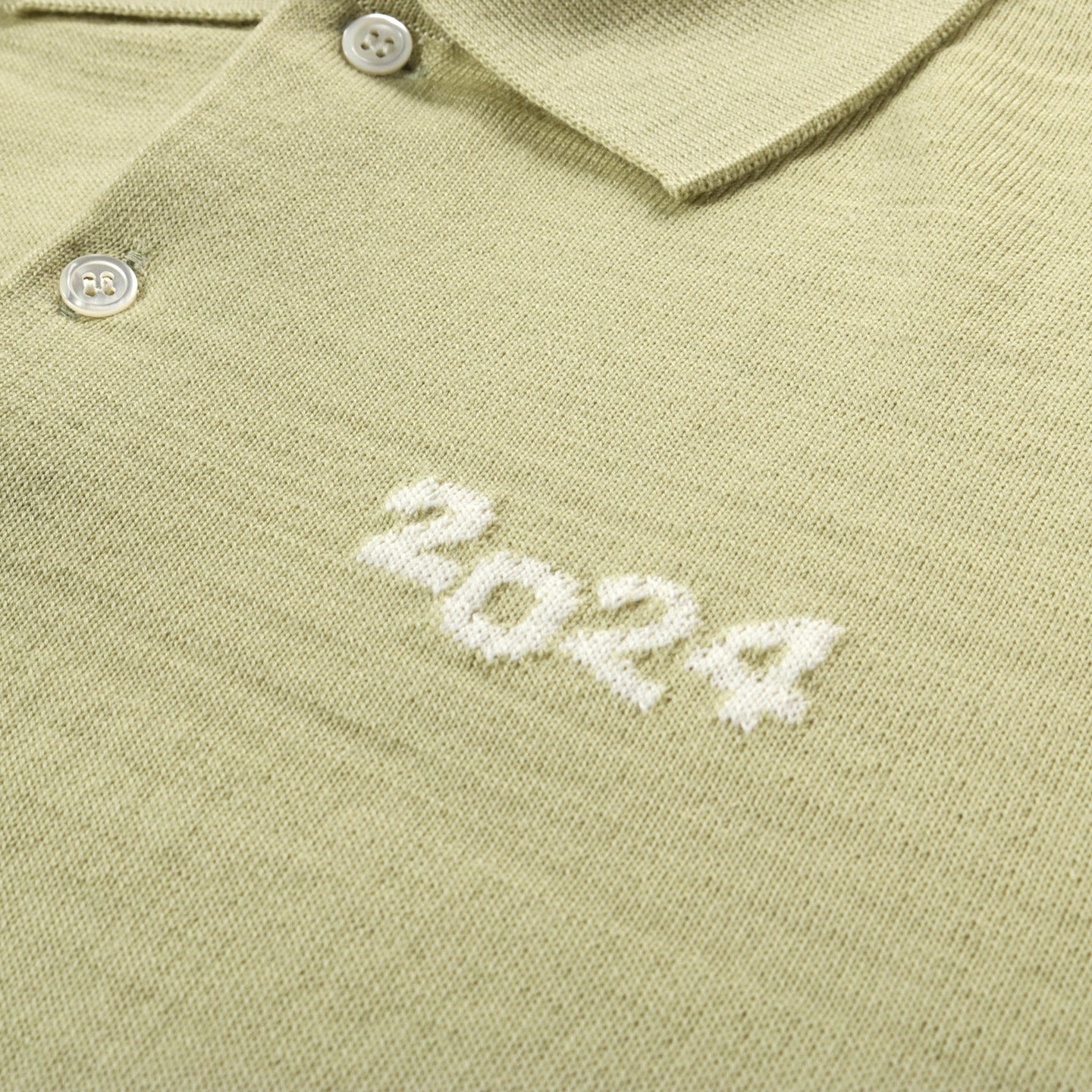 COMME DES GARCONS SHIRT N007 POLO SWEATER LIGHT GREEN