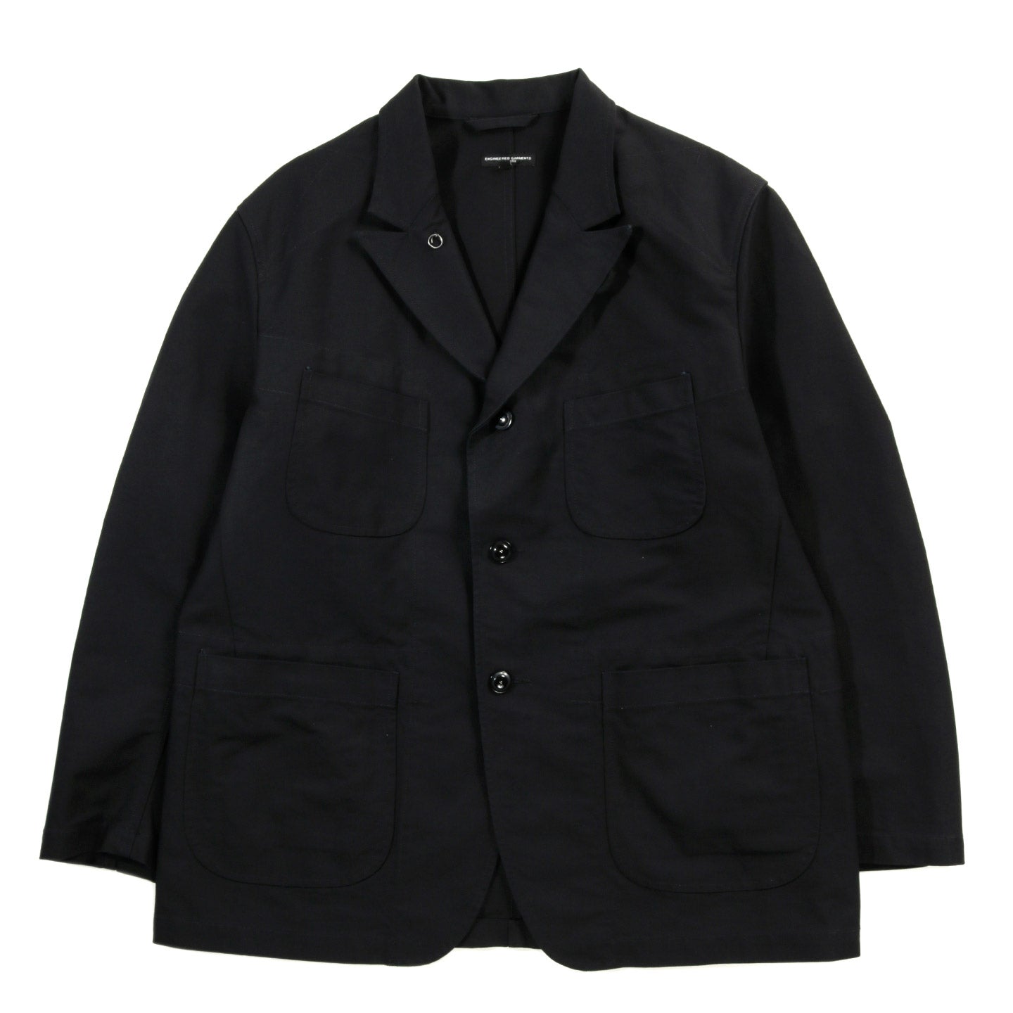 ENGINEERED GARMENTS BEDFORD JACKET BLACK COTTON DOUBLE CLOTH