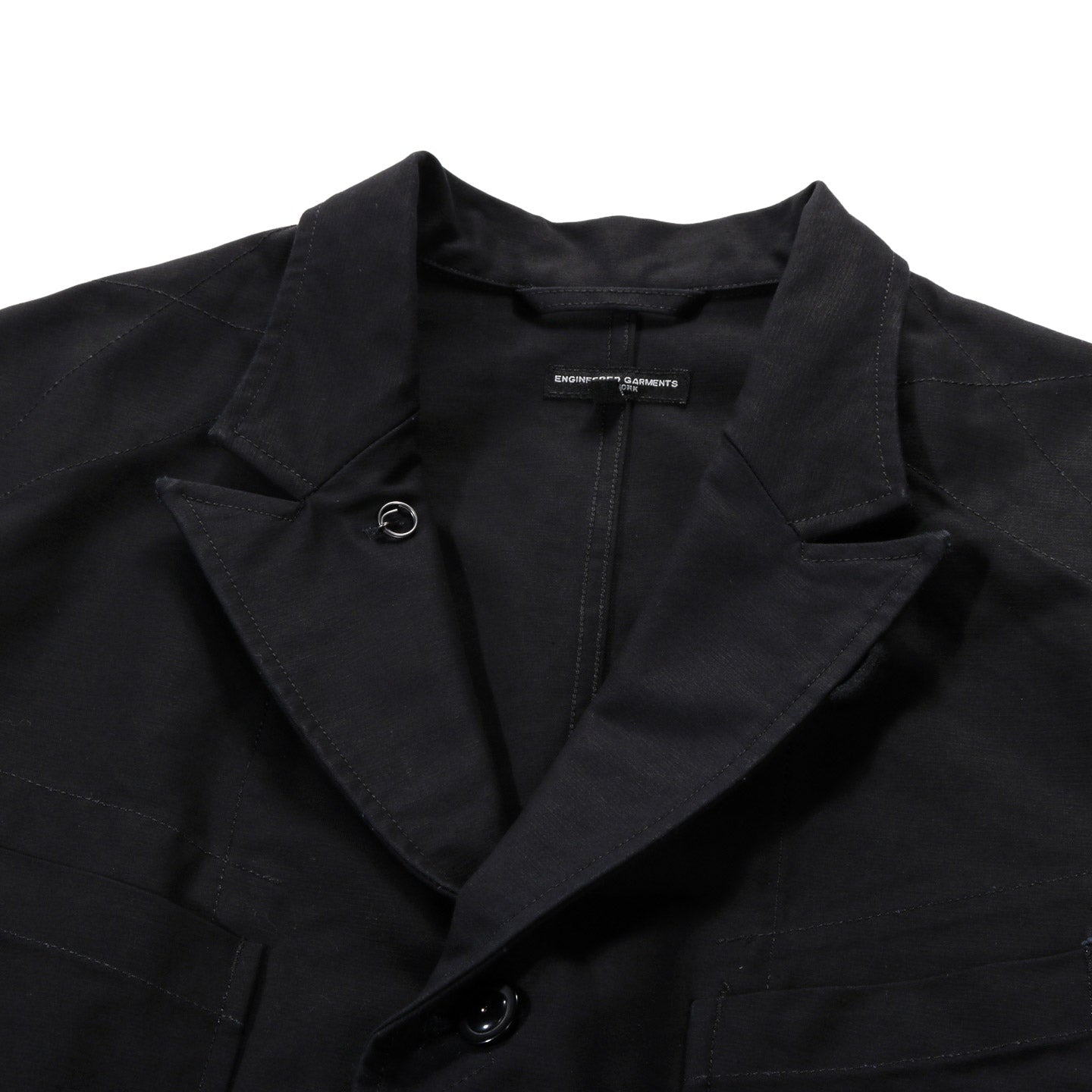 ENGINEERED GARMENTS BEDFORD JACKET BLACK COTTON DOUBLE CLOTH