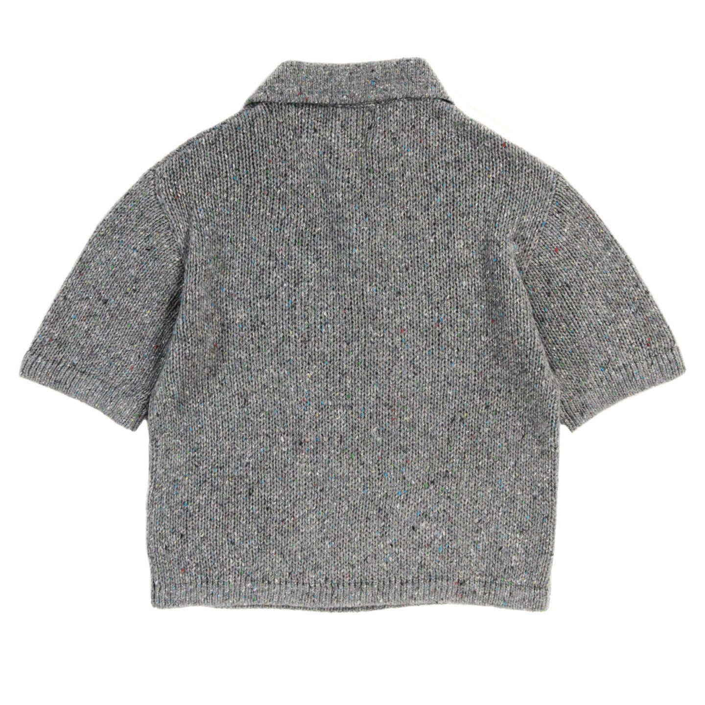 ERL KNIT POLOSHIRT WITH LOGO EMBROIDERY GREY MELANGE