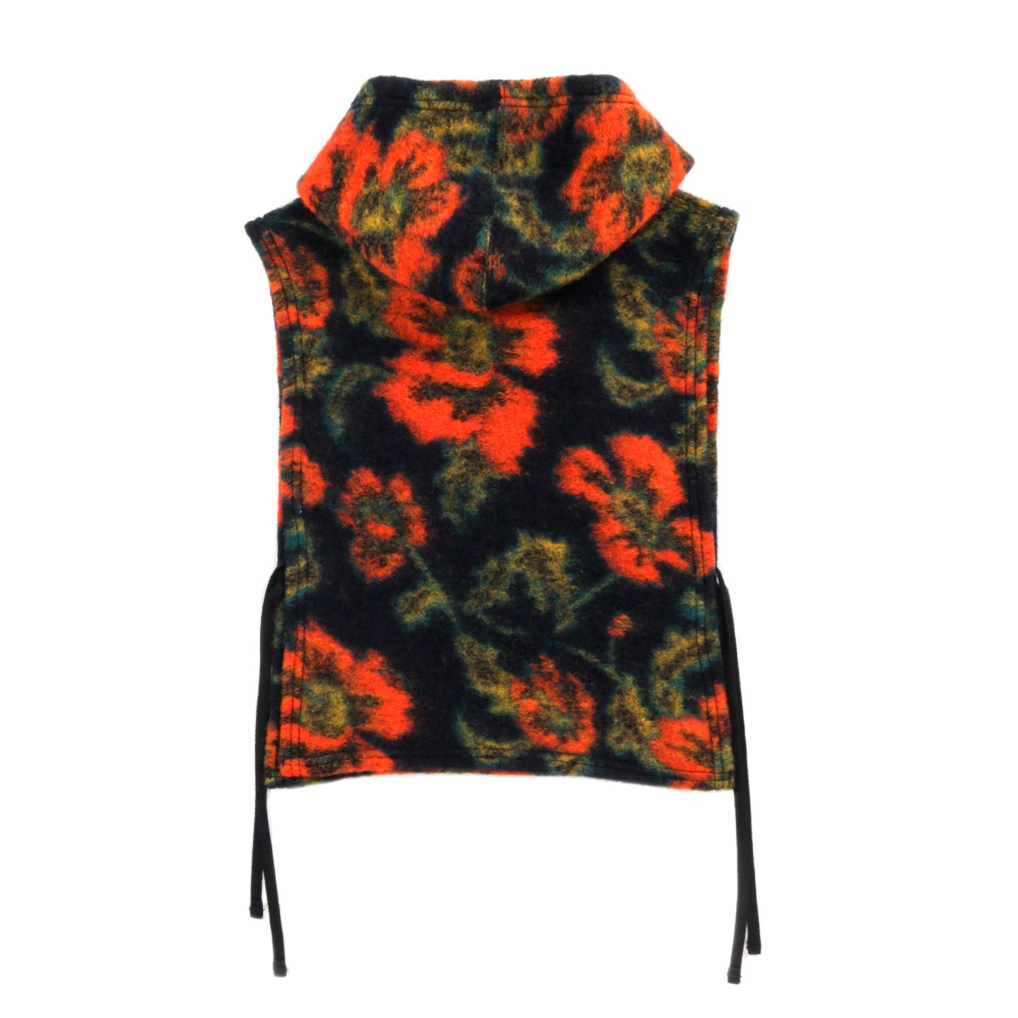 ENGINEERED GARMENTS HOODED INTERLINER NAVY / ORANGE FLORAL KNIT JACQUARD