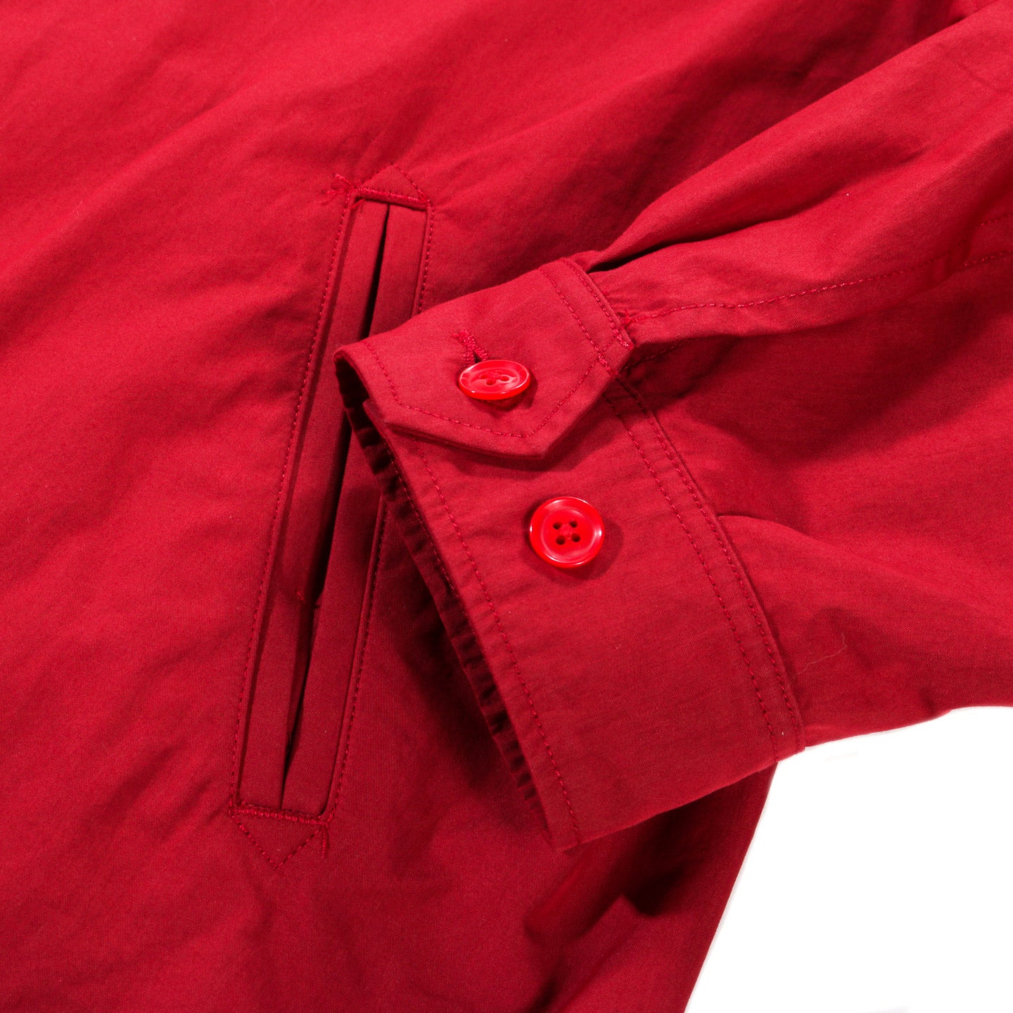 ENGINEERED GARMENTS CLAIGTON JACKET RED LT. WEIGHT NYCO POPLIN