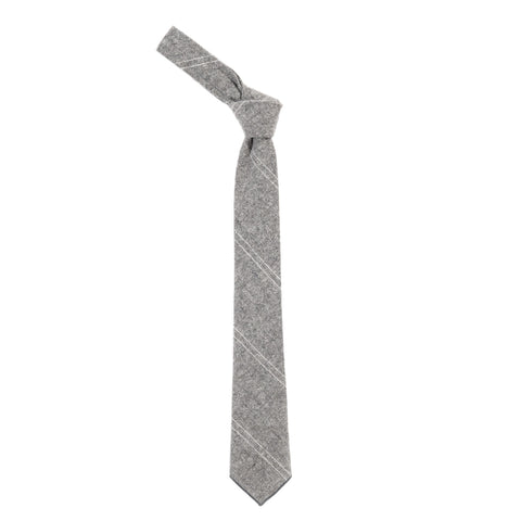 ENGINEERED GARMENTS NECK TIE LT. GREY WOOL STRIPED HB