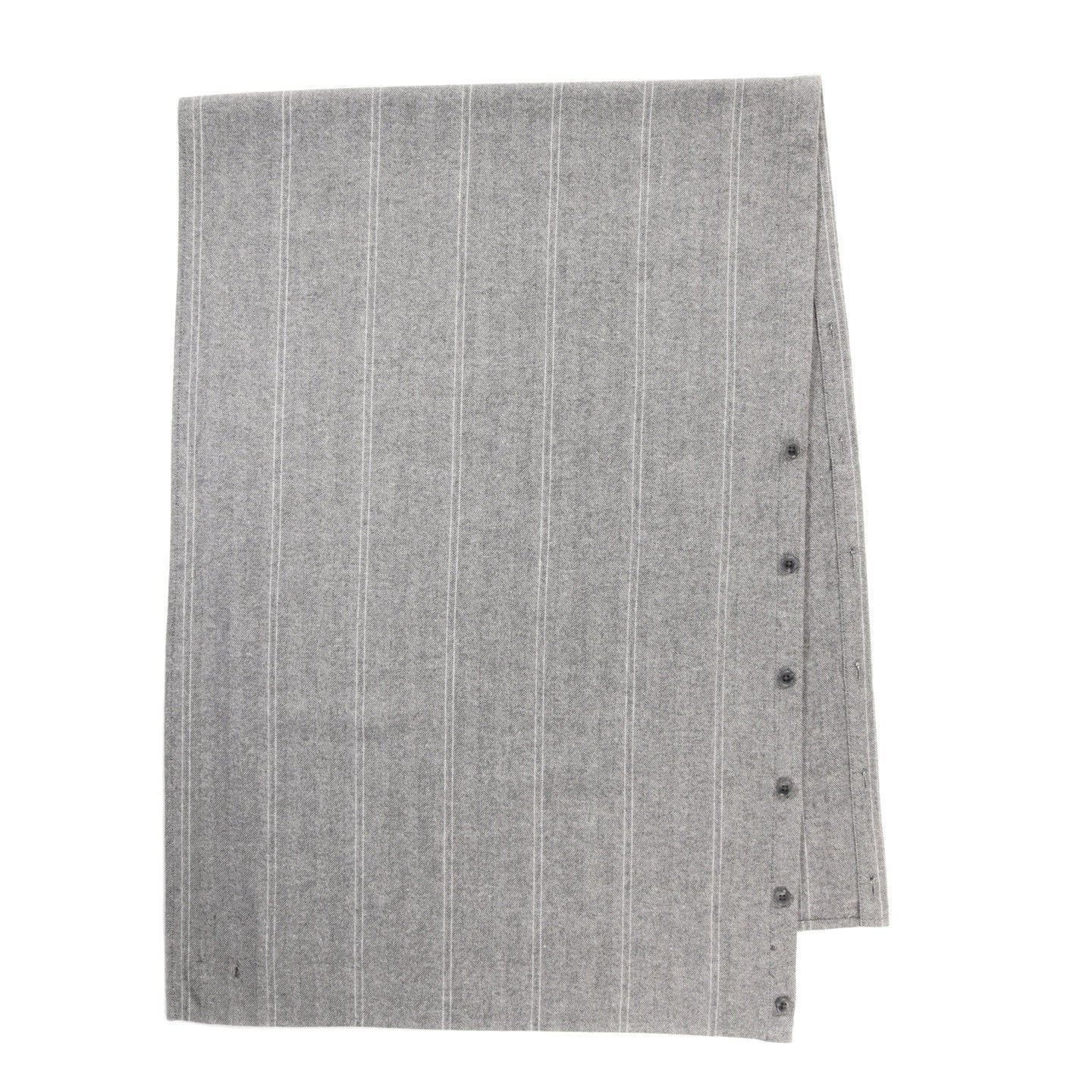 ENGINEERED GARMENTS BUTTON SHAWL LT. GREY WOOL STRIPED HB