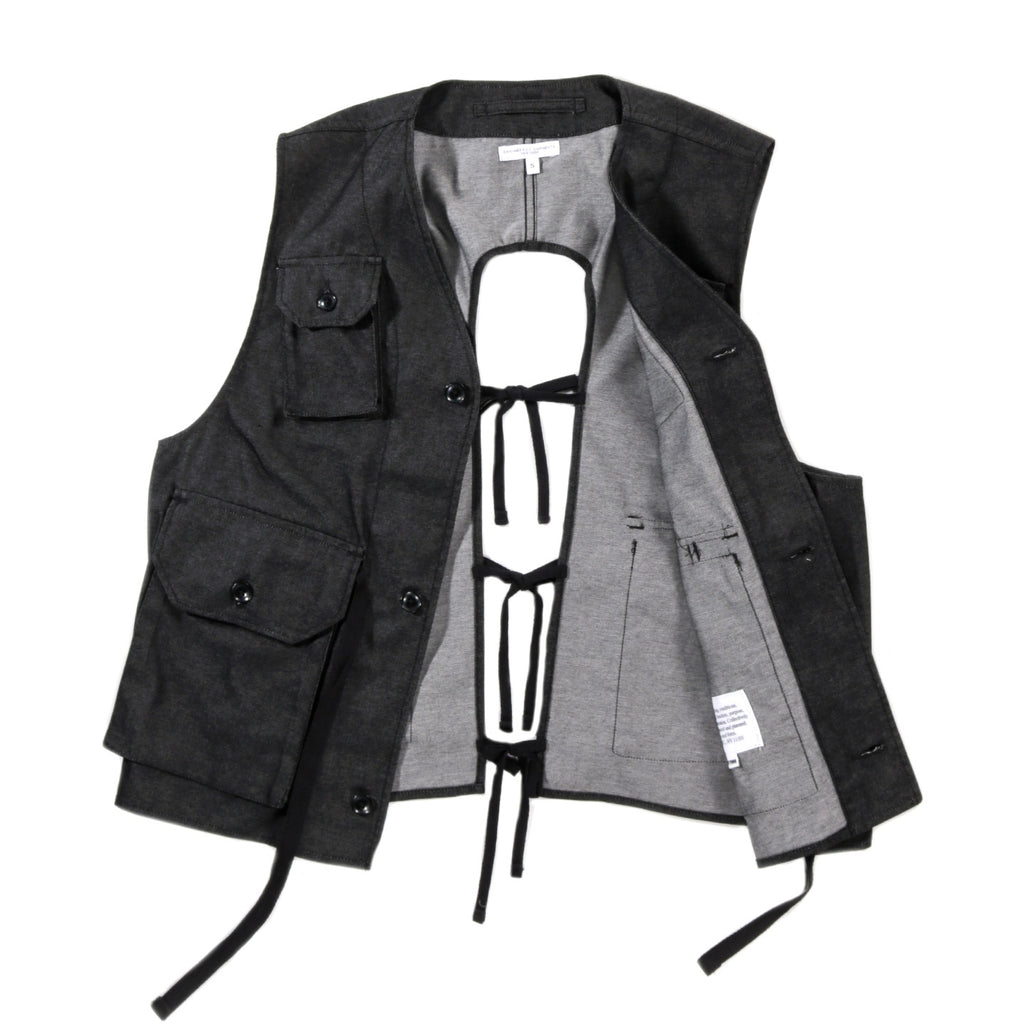 ENGINEERED GARMENTS C-1 VEST BLACK CP DENIM | TODAY CLOTHING
