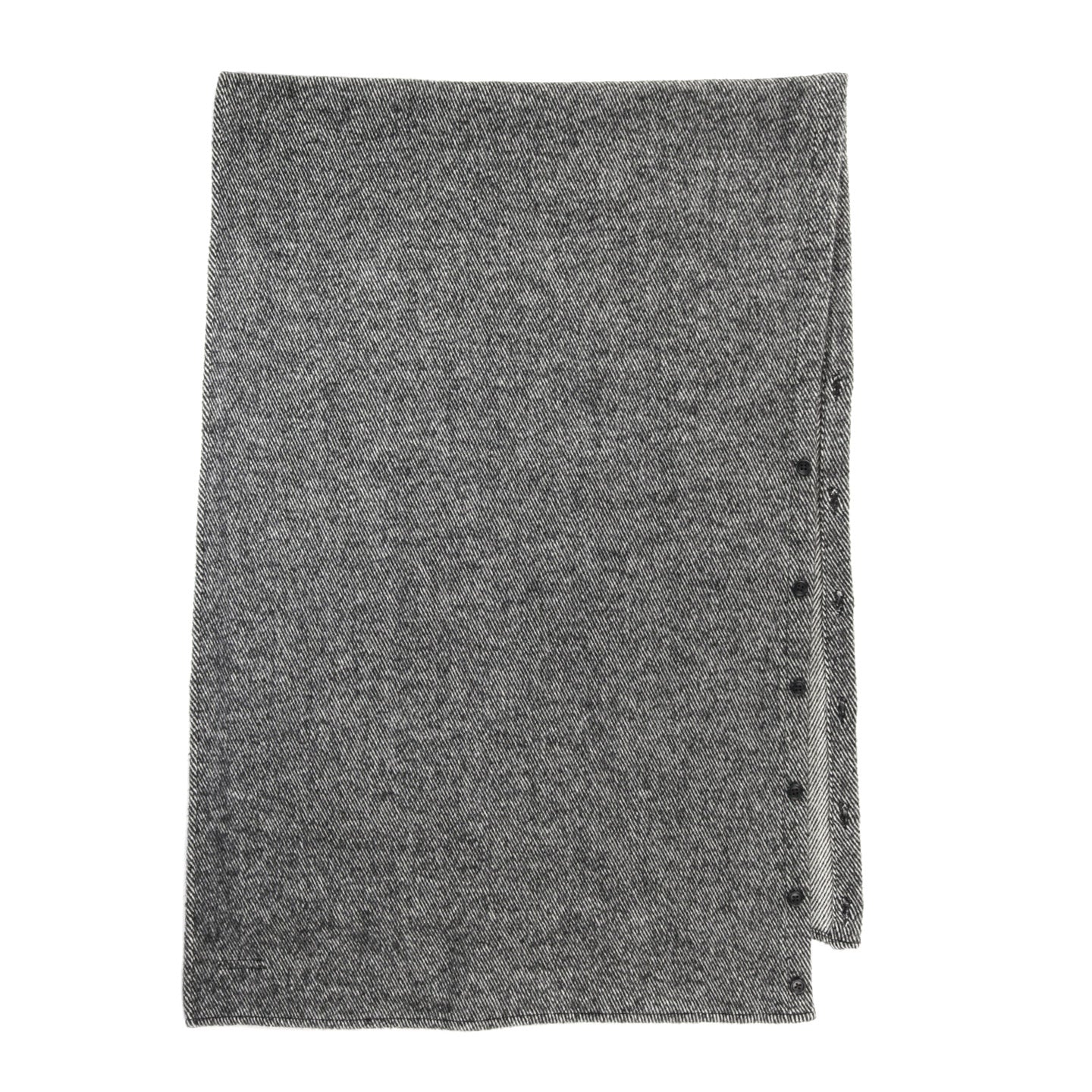 ENGINEERED GARMENTS BUTTON SHAWL BLACK WOOL SHAGGY TWILL
