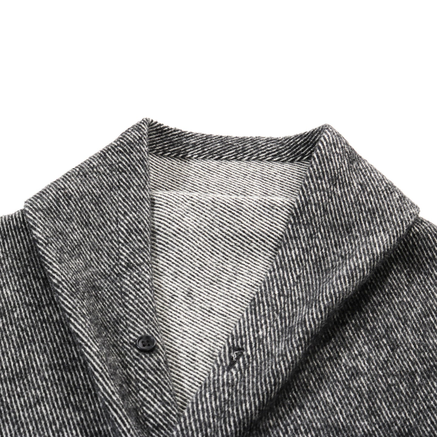 ENGINEERED GARMENTS BUTTON SHAWL BLACK WOOL SHAGGY TWILL
