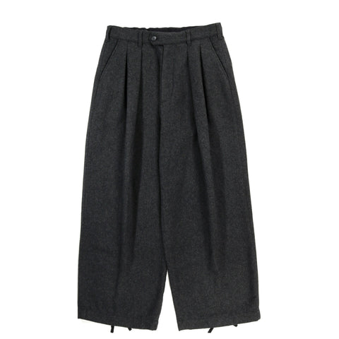 ENGINEERED GARMENTS OXFORD PANT GREY SOLID POLY WOOL FLANNEL