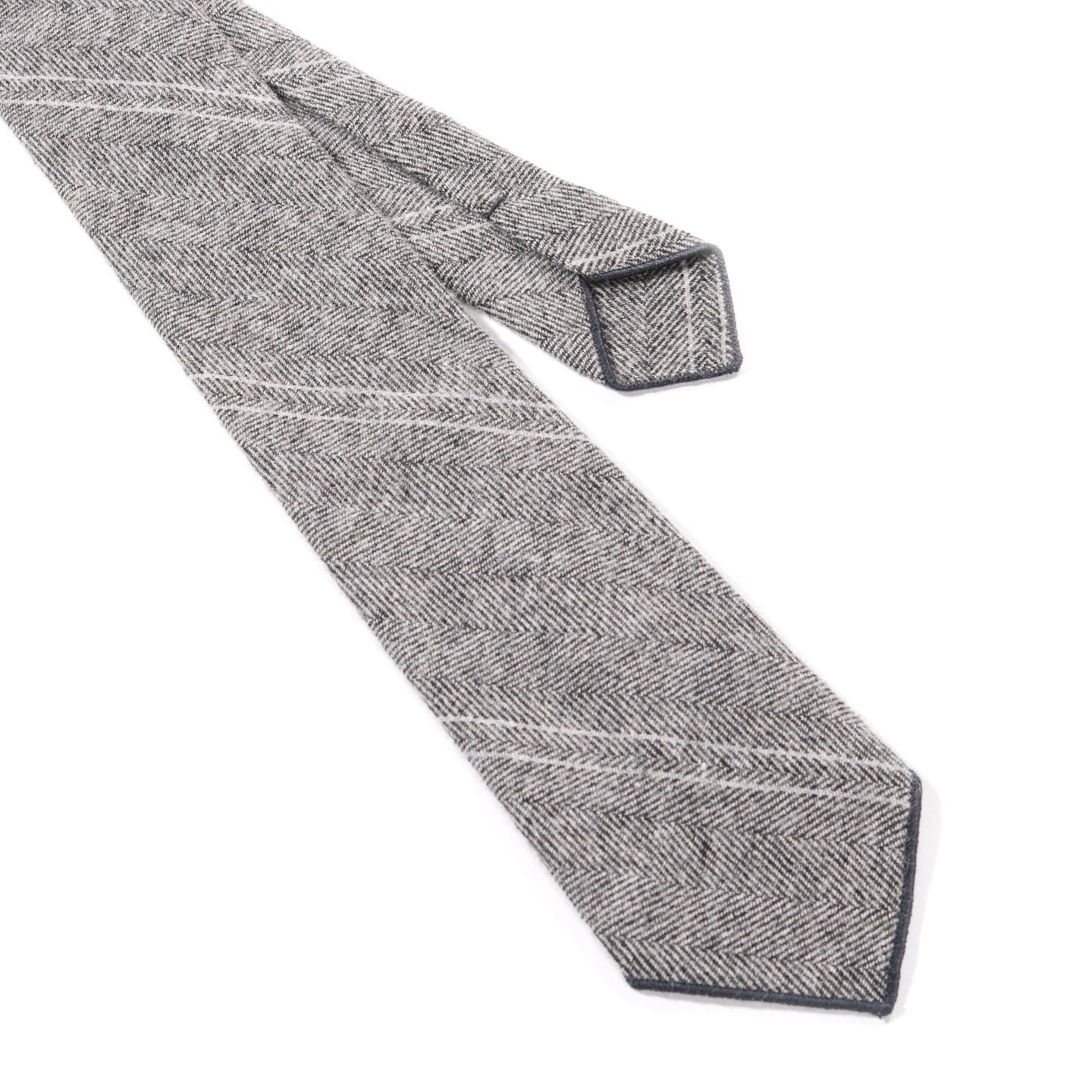 ENGINEERED GARMENTS NECK TIE LT. GREY WOOL STRIPED HB