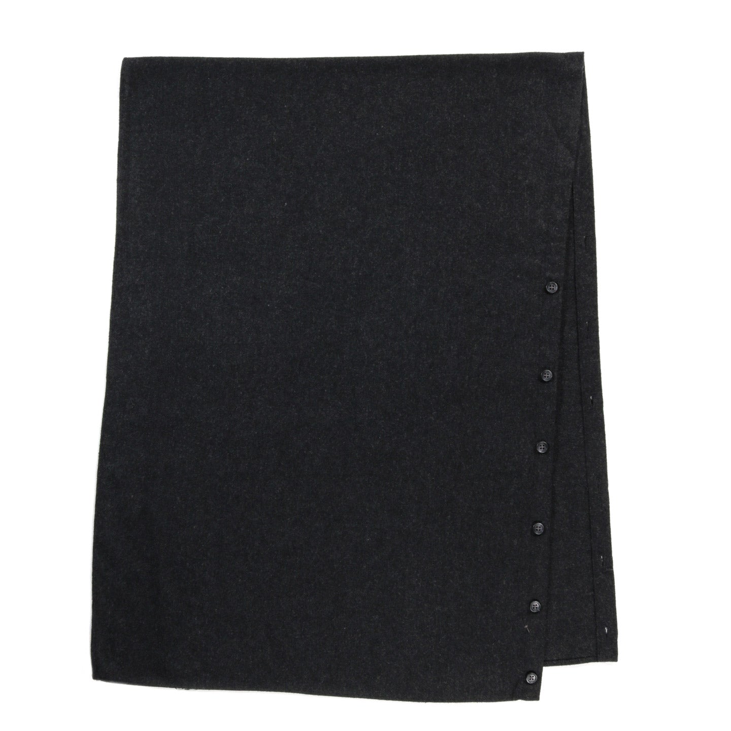 ENGINEERED GARMENTS BUTTON SHAWL GREY SOLID POLY WOOL FLANNEL