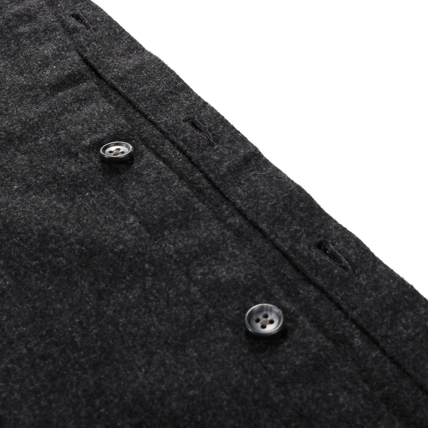 ENGINEERED GARMENTS BUTTON SHAWL GREY SOLID POLY WOOL FLANNEL