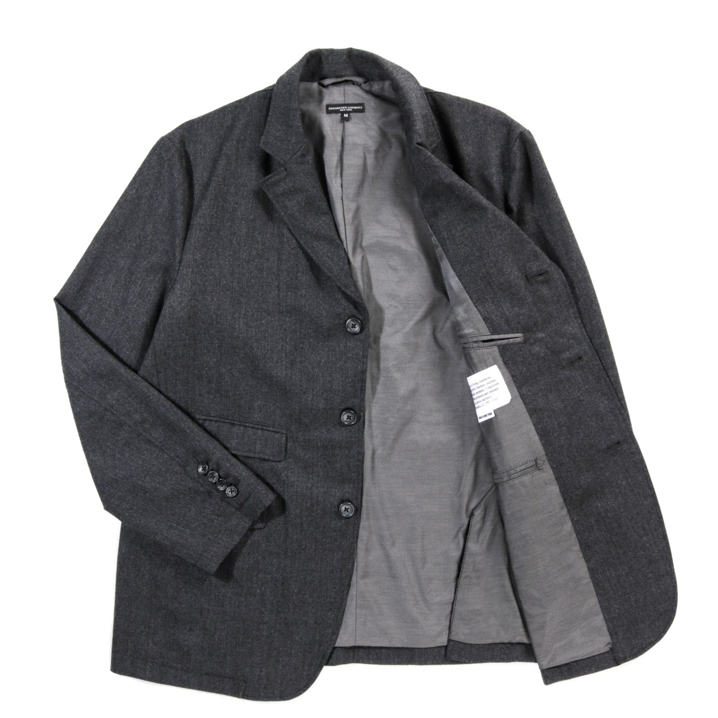 ENGINEERED GARMENTS ANDOVER JACKET CHARCOAL WORSTED WOOL