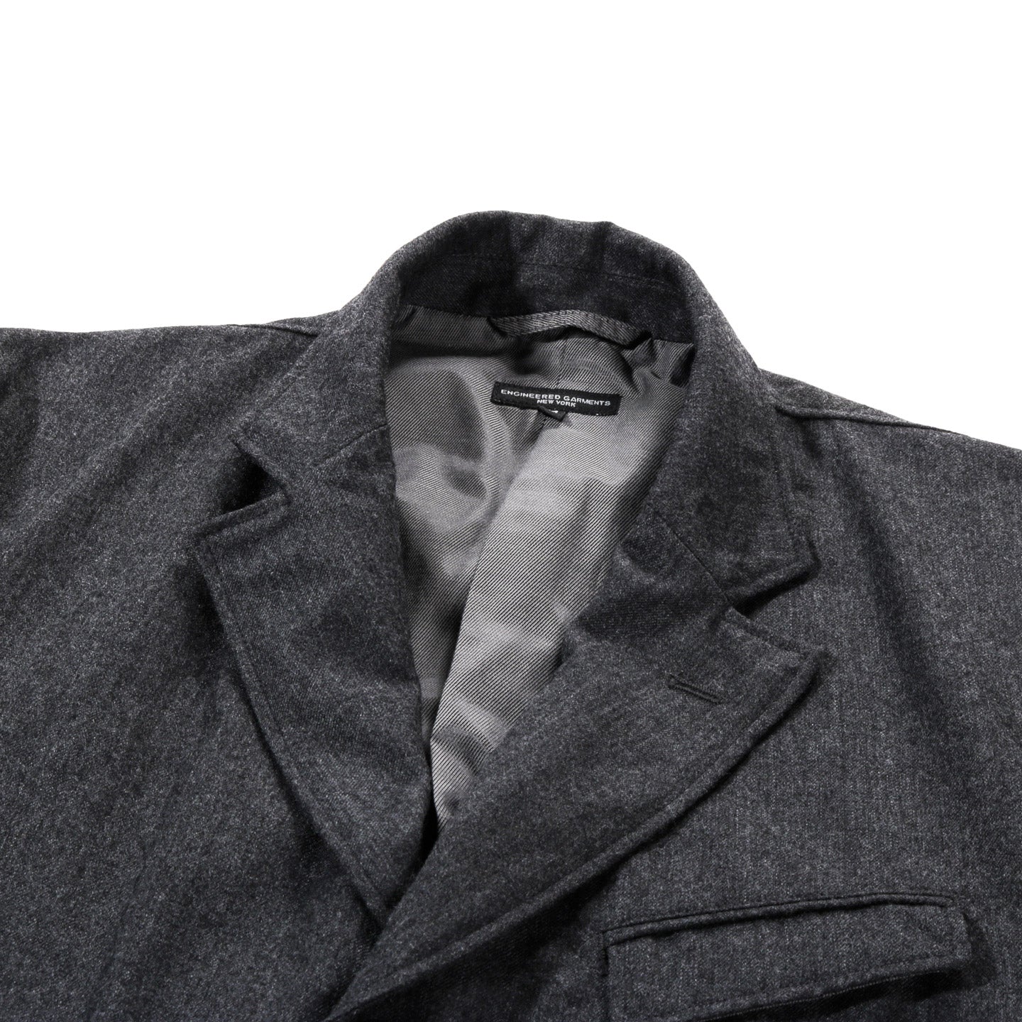 ENGINEERED GARMENTS ANDOVER JACKET CHARCOAL WORSTED WOOL