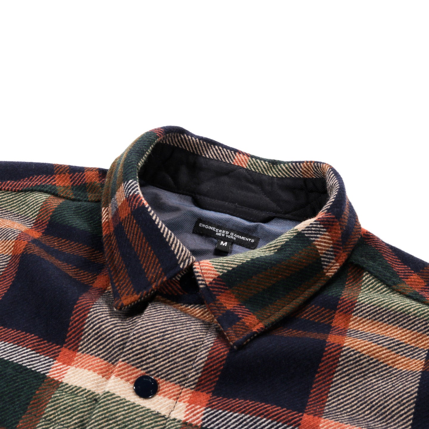 ENGINEERED GARMENTS CPO SHIRT JACKET NAVY / BROWN HEAVY WOOL PLAID